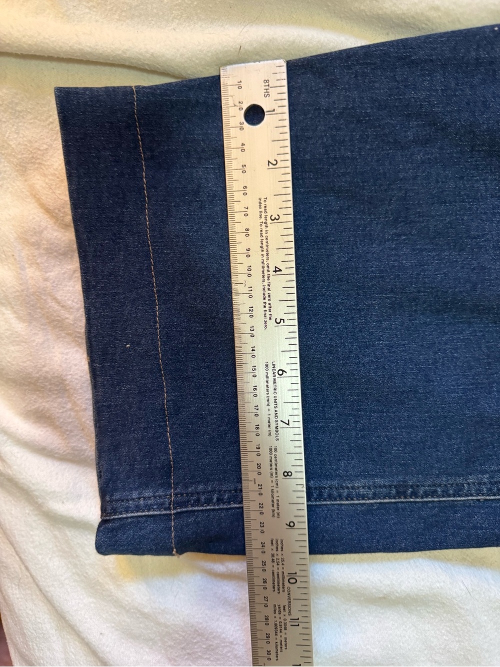 J.Crew Size 35 Dark Wash High Rise Straight Leg Stretch Jeans - Picture 7 of 11
